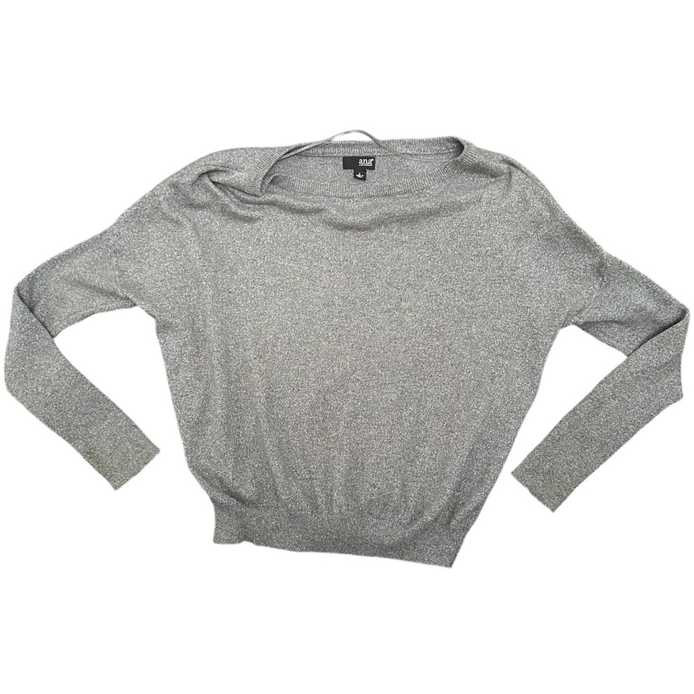ana a new approach drop sleeve silver shimmer sweater
